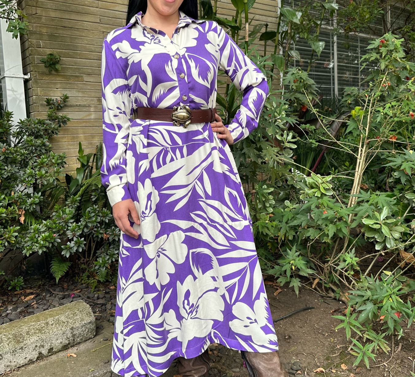 Vestido estampado bolsillos Camila