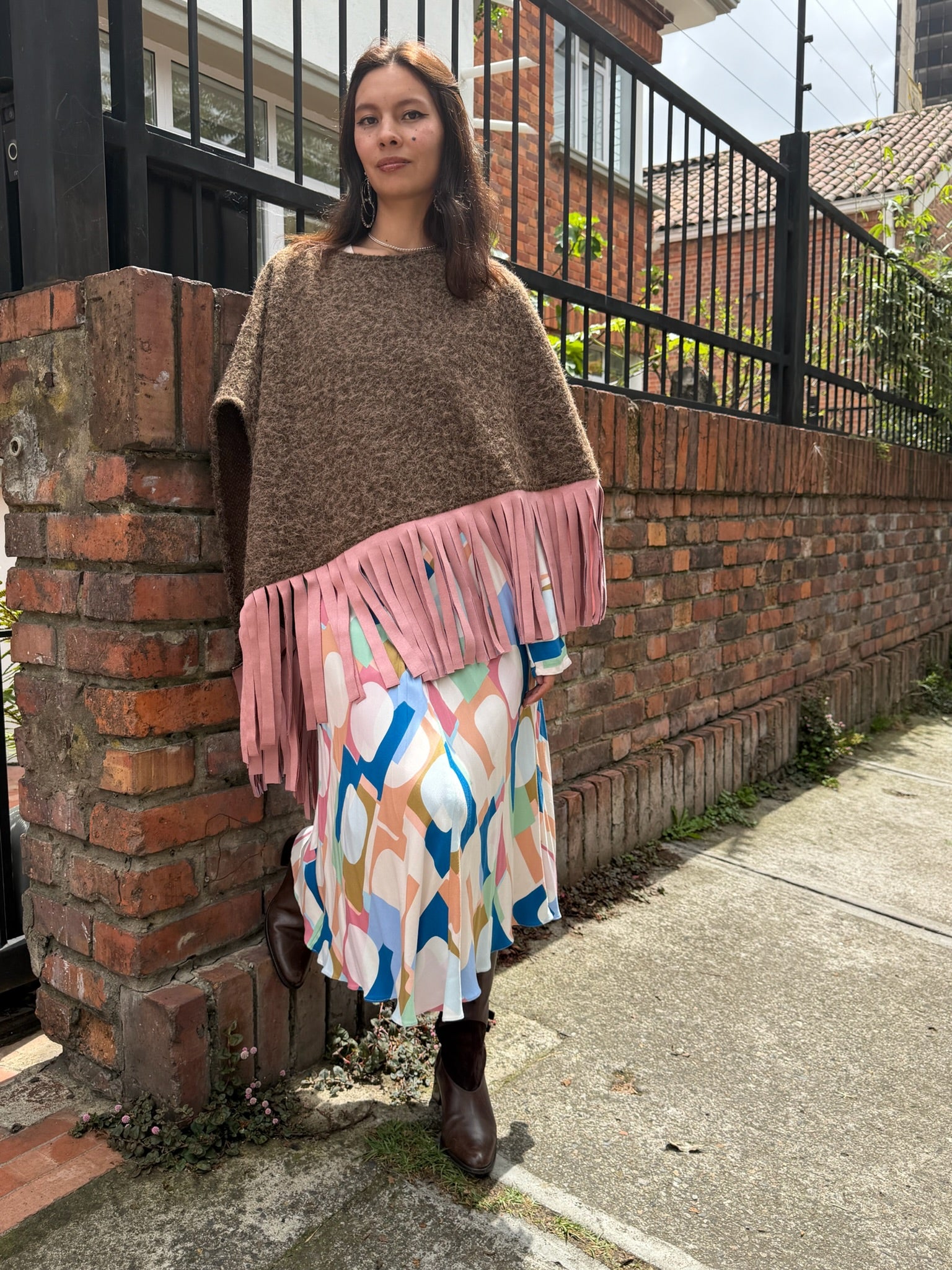 Ruana flecos Madison