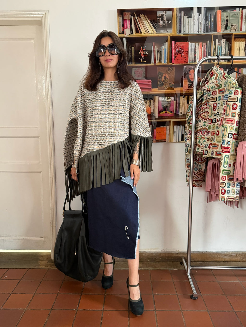 Ruana flecos Madison