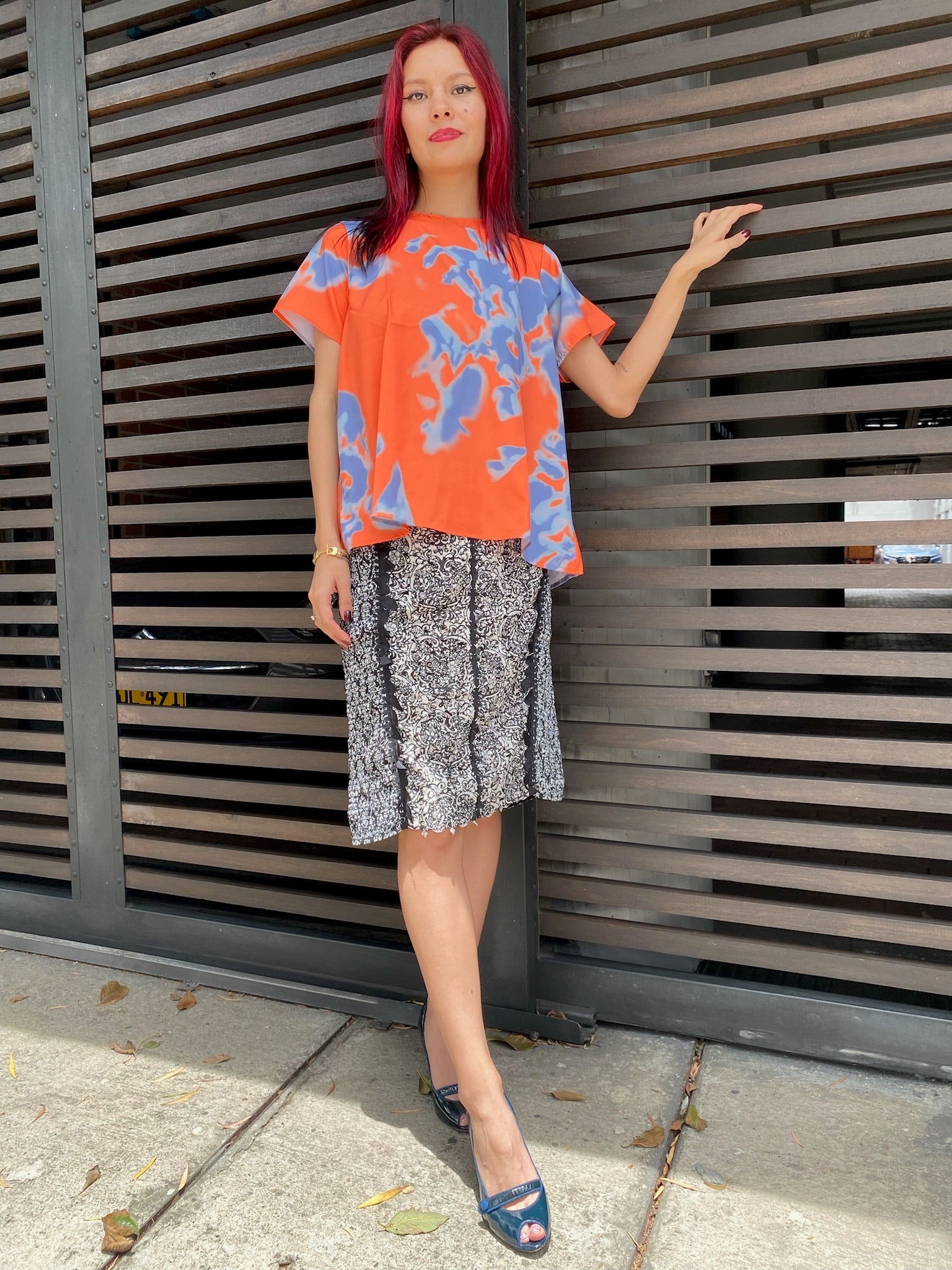 Blusa manga corta Unni naranja