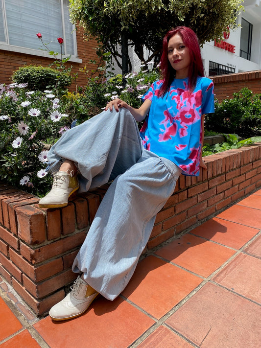 Blusa manga corta Unni Azul