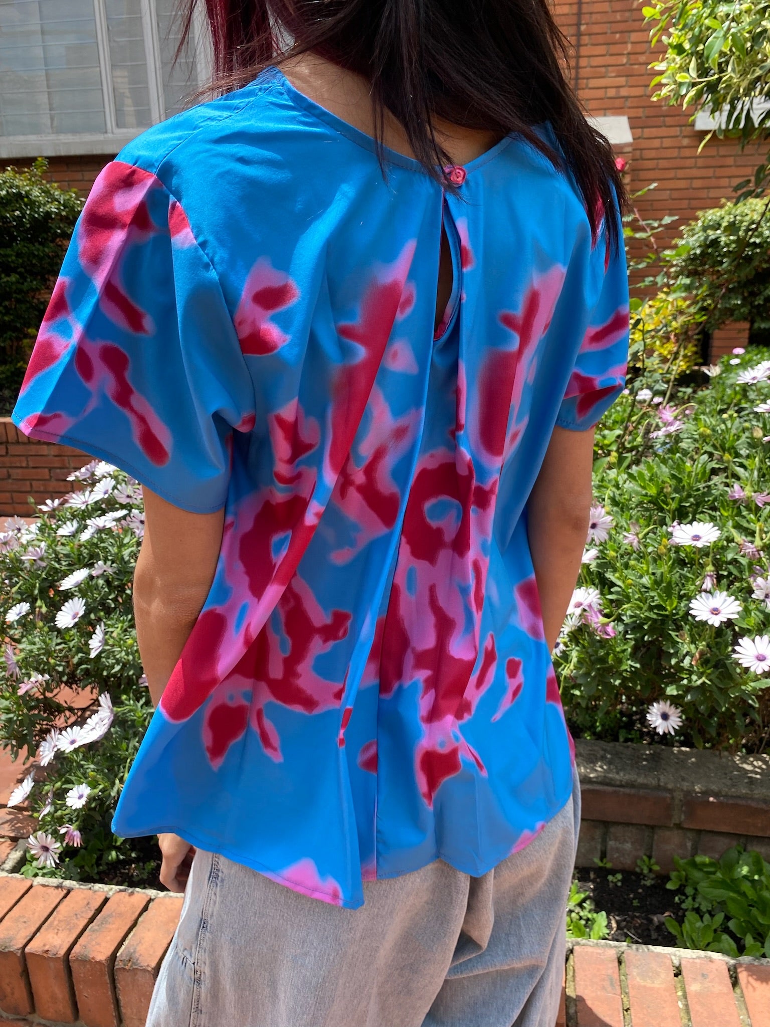 Blusa manga corta Unni Azul