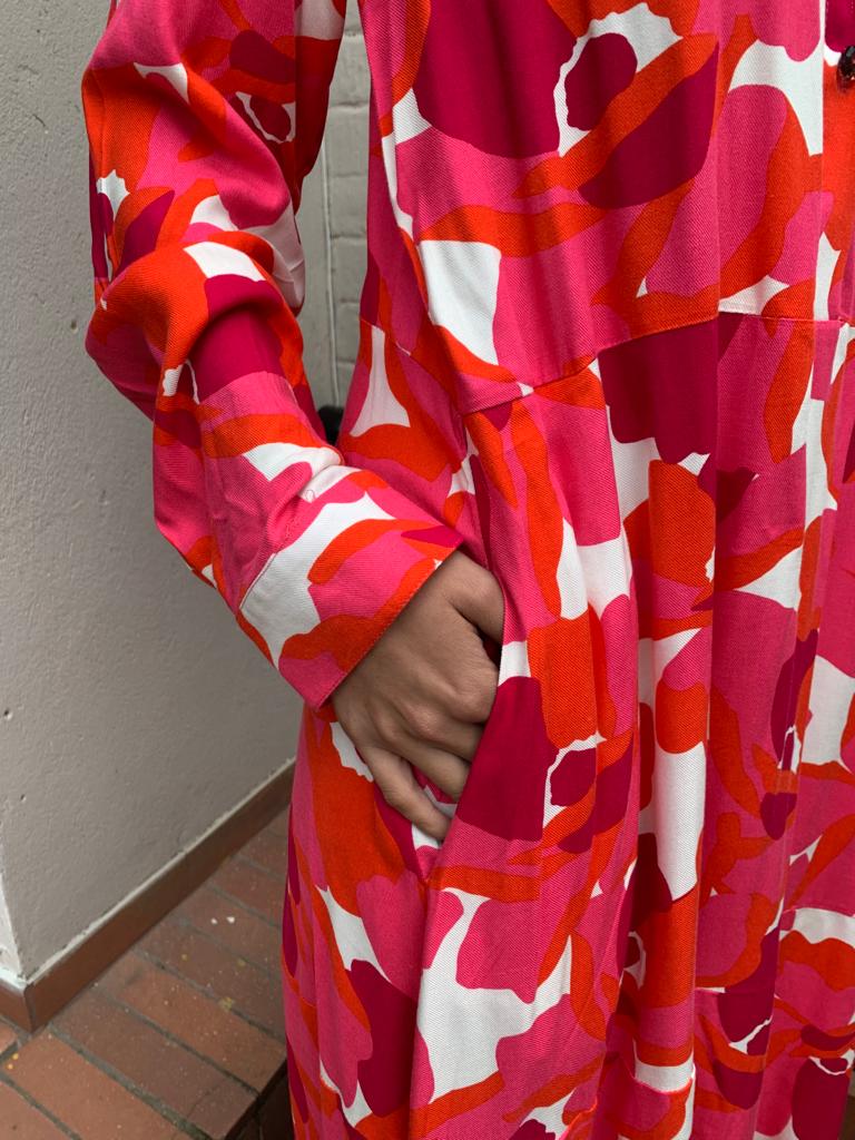 Vestido estampado bolsillos Camila