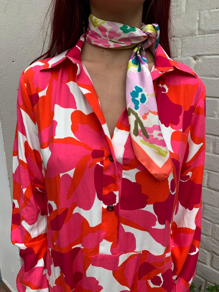 Vestido estampado bolsillos Camila
