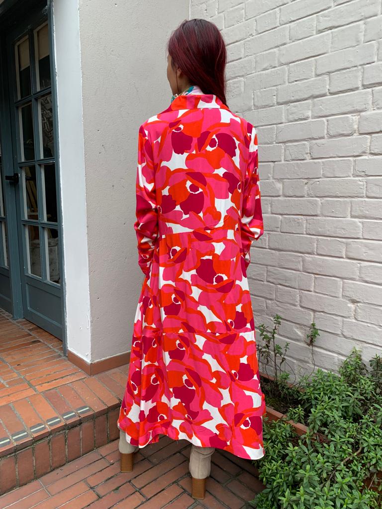 Vestido estampado bolsillos Camila