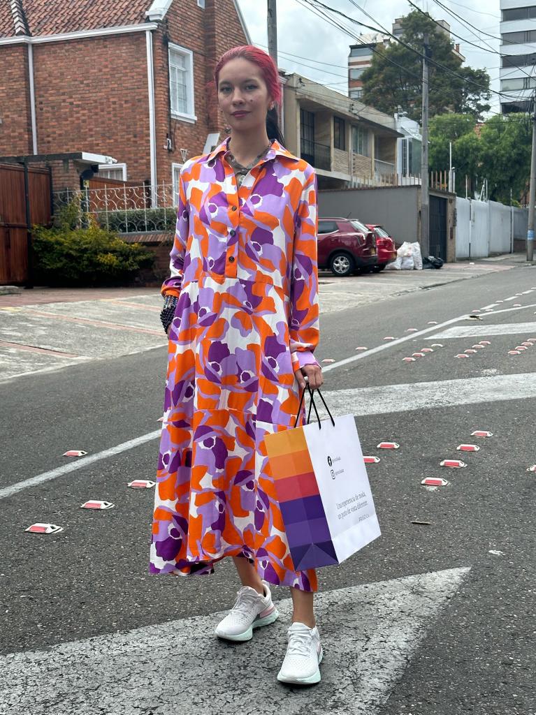 Vestido estampado bolsillos Camila