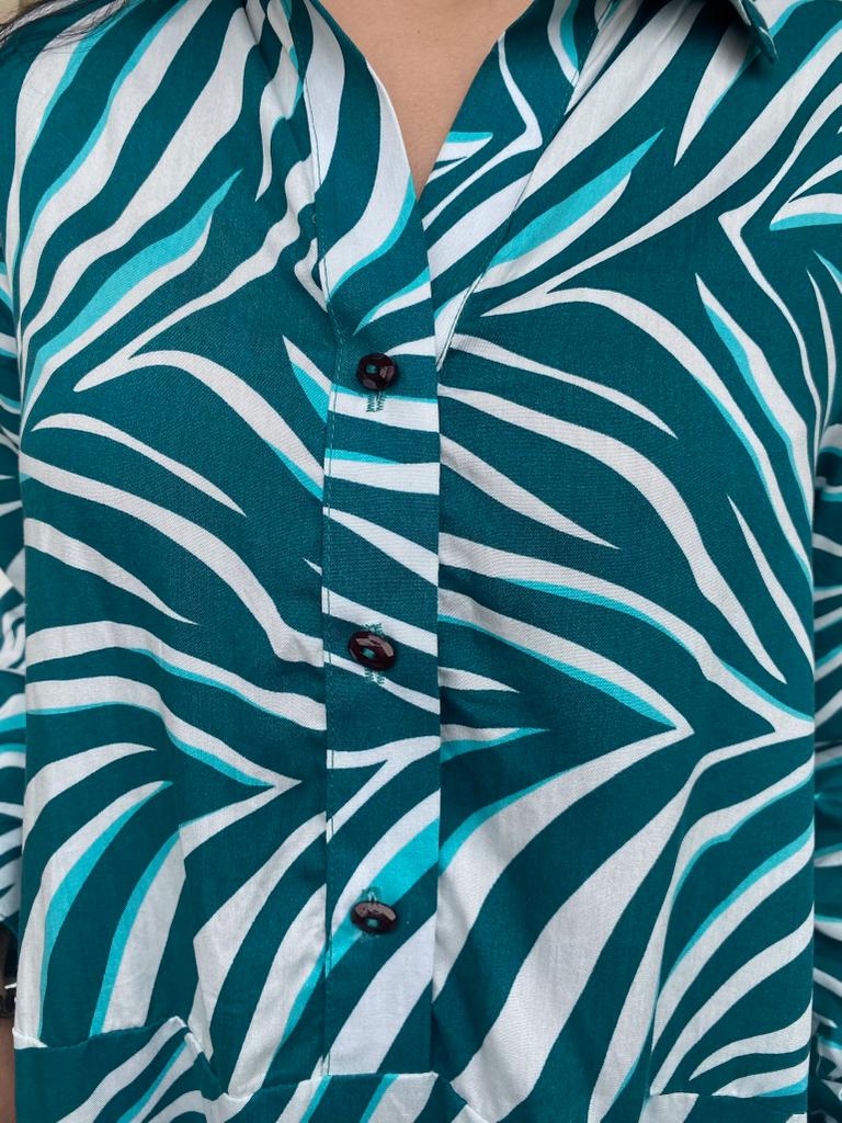 Vestido estampado bolsillos Camila