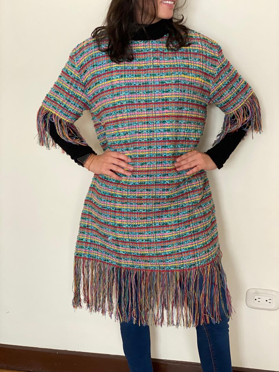 Vestido telar flecos Tota