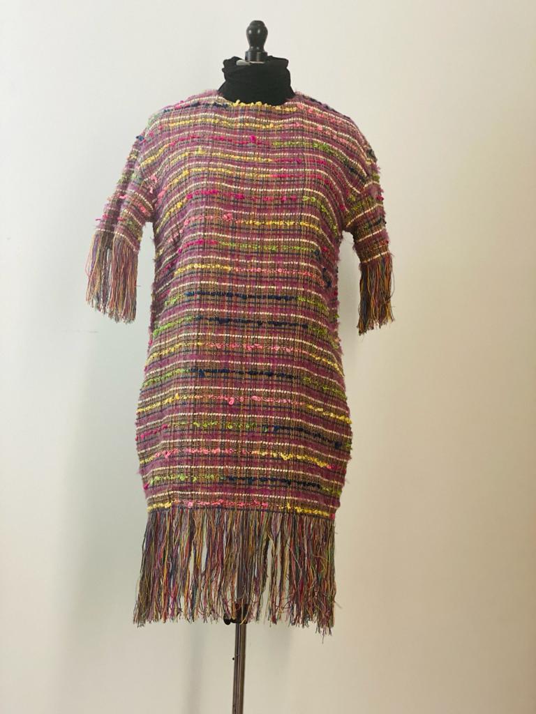Vestido telar flecos Tota