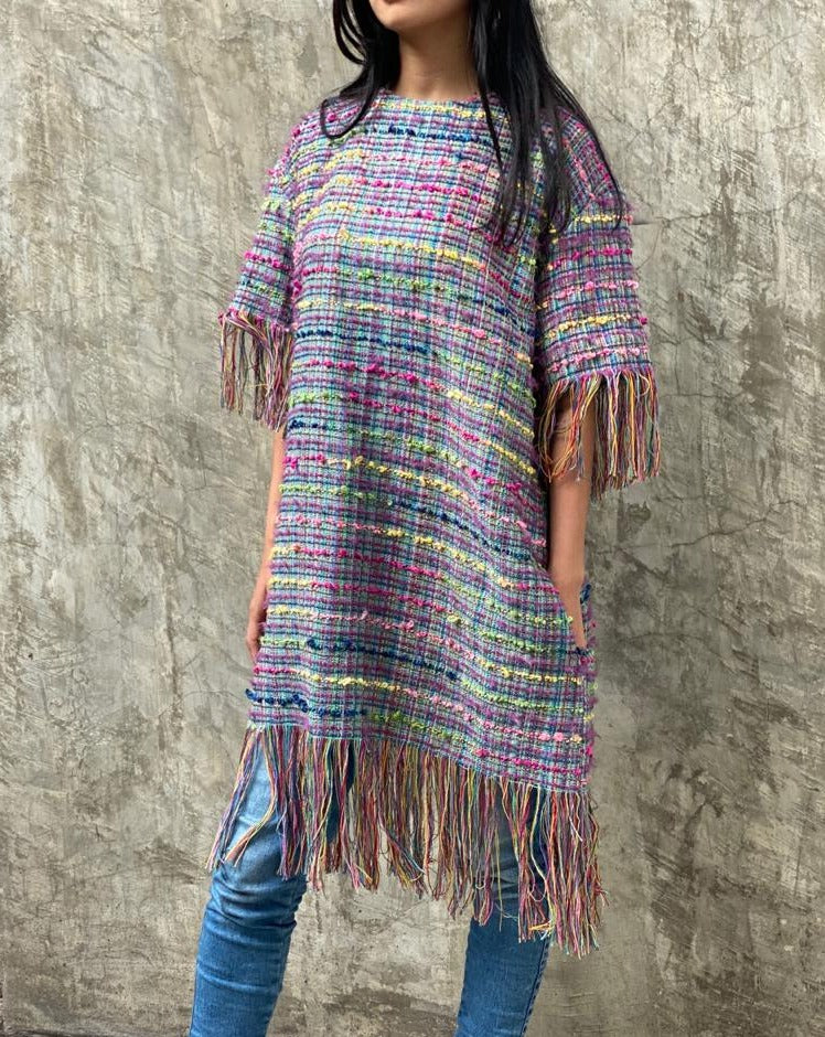Vestido telar flecos Tota