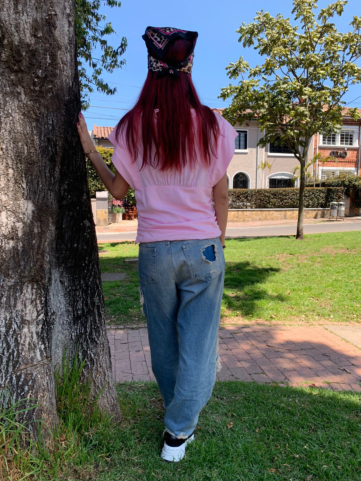 Top recogido Tina Rosa